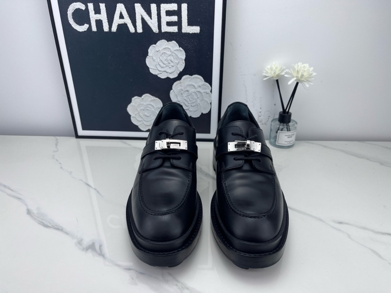 99新Hermes愛馬仕 黑色kelly扣樂福鞋 37碼 無附件-1