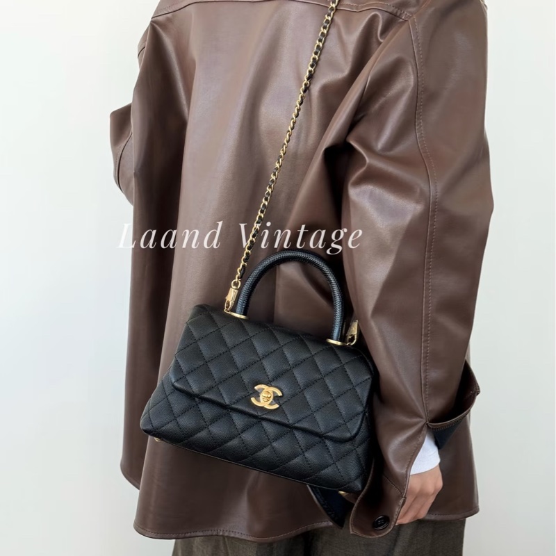 大全配🈶購證❤️香奈兒 #荔枝皮 #黑金 #coco #handle 小號-4