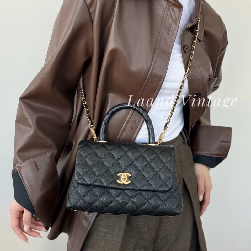 大全配🈶購證❤️香奈兒 #荔枝皮 #黑金 #coco #handle 小號-5