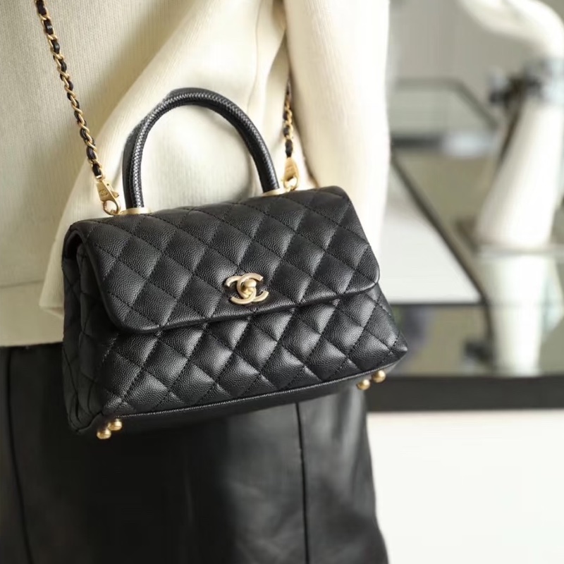 大全配🈶購證❤️香奈兒 #荔枝皮 #黑金 #coco #handle 小號-7