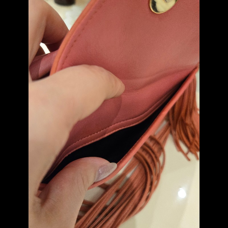 Chanel 小羊皮 鮭魚粉古董相機包-13