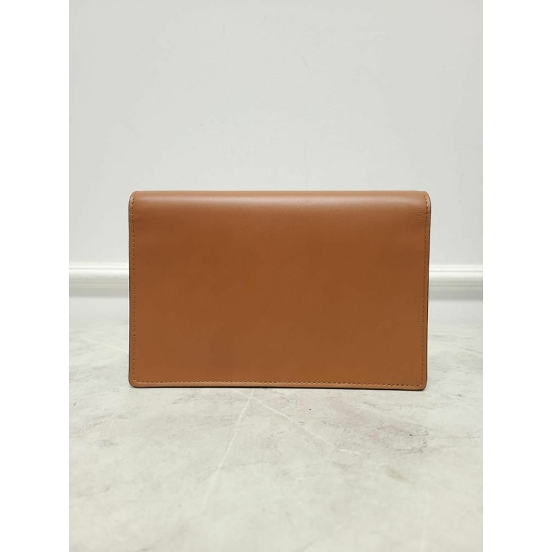 【包稅】FENDI 棕色皮革羅馬鏈條錢包迷你包-6