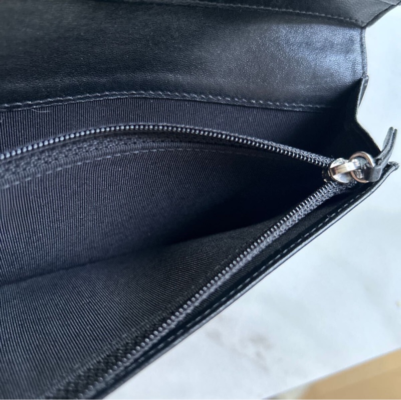 香奶奶♡少見黑色蟒蛇皮革 Coco Mark 長款皮夾購於日本精品店-3