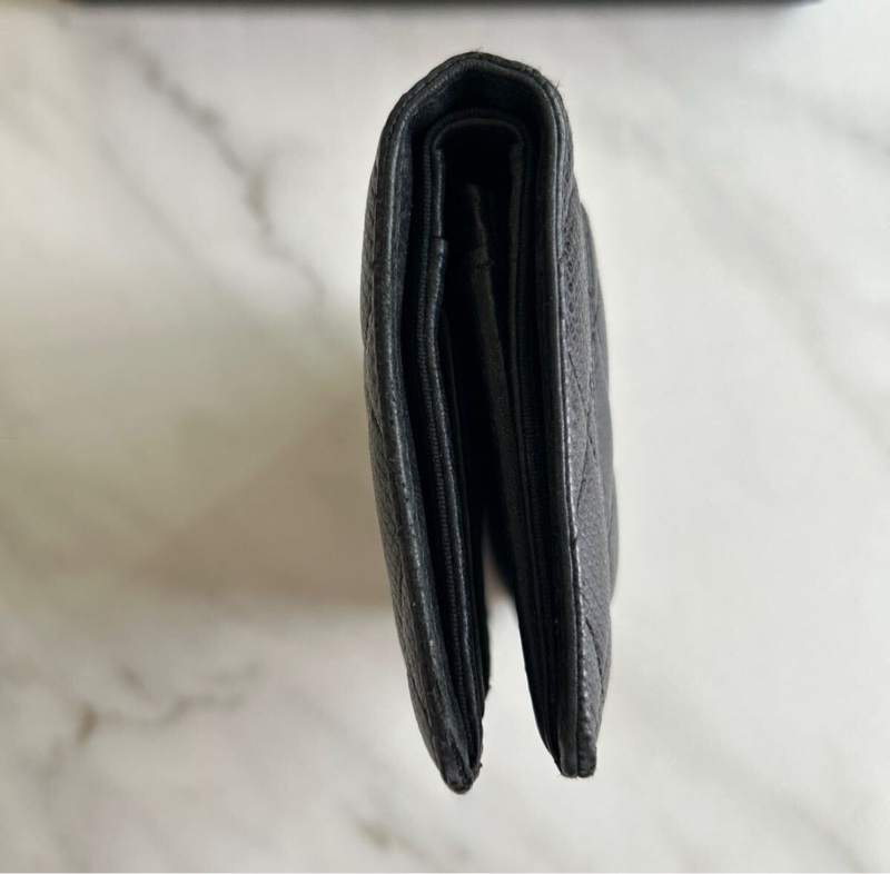 香奶奶♡少見黑色蟒蛇皮革 Coco Mark 長款皮夾購於日本精品店-9
