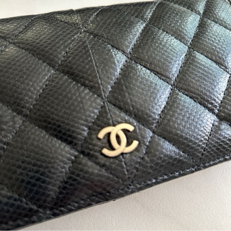 香奶奶♡少見黑色蟒蛇皮革 Coco Mark 長款皮夾購於日本精品店-12