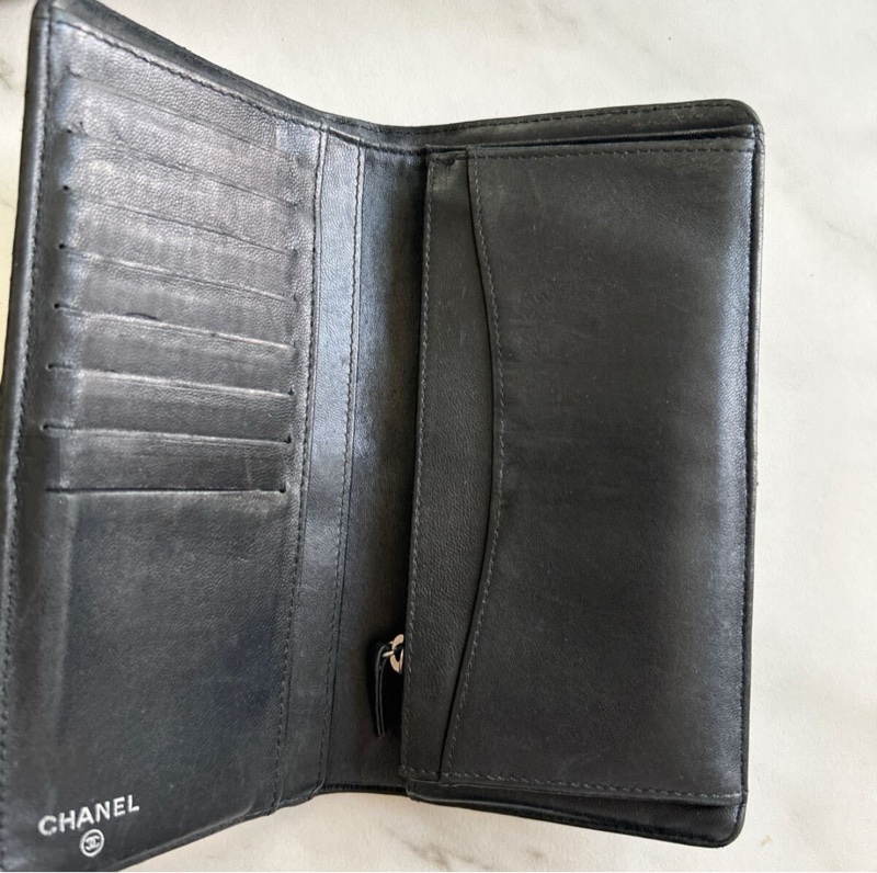 香奶奶♡少見黑色蟒蛇皮革 Coco Mark 長款皮夾購於日本精品店-17