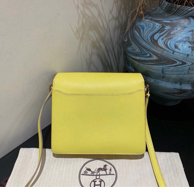 【99新 ✨ 全網最低價！】愛馬仕 豬鼻子19檸檬黃金扣 C刻-1