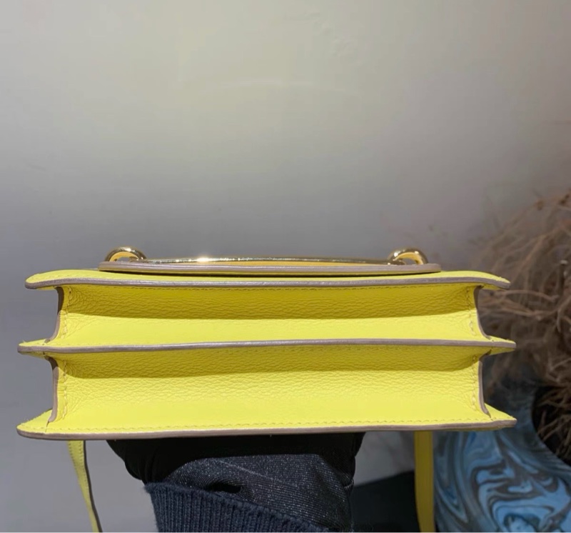 【99新 ✨ 全網最低價！】愛馬仕 豬鼻子19檸檬黃金扣 C刻-2