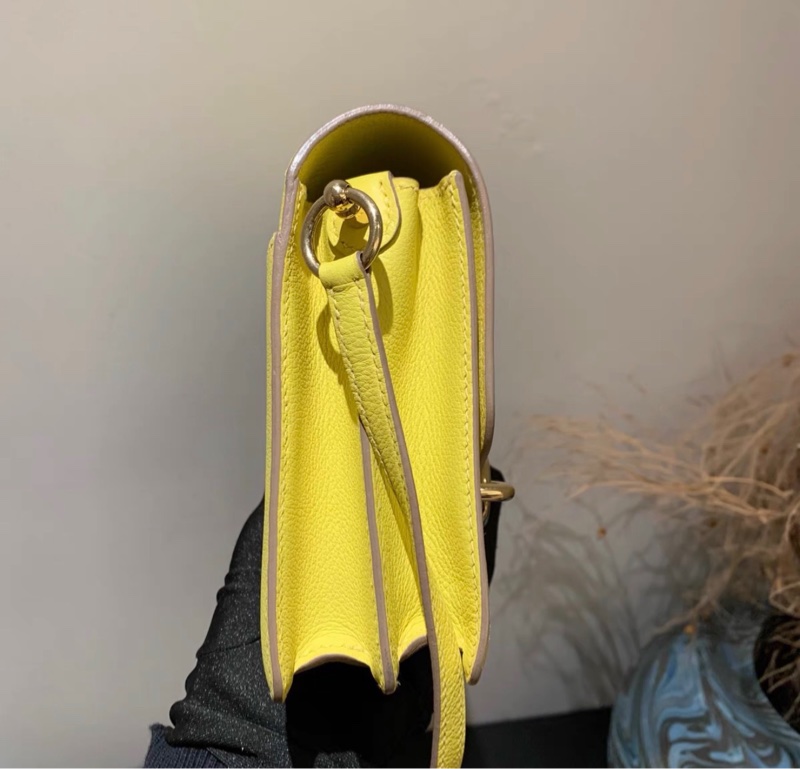 【99新 ✨ 全網最低價！】愛馬仕 豬鼻子19檸檬黃金扣 C刻-3