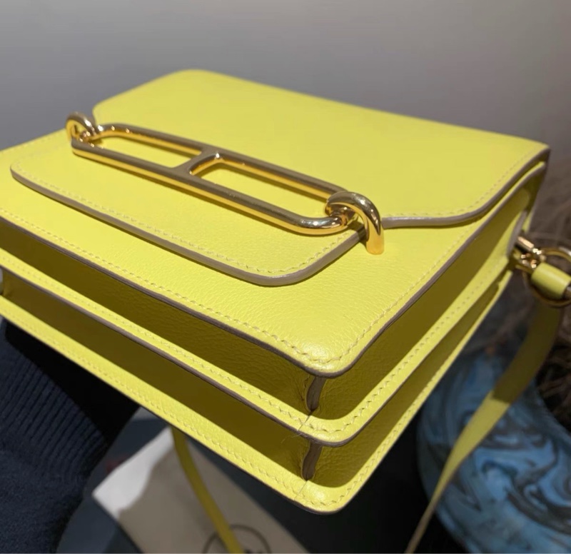 【99新 ✨ 全網最低價！】愛馬仕 豬鼻子19檸檬黃金扣 C刻-5