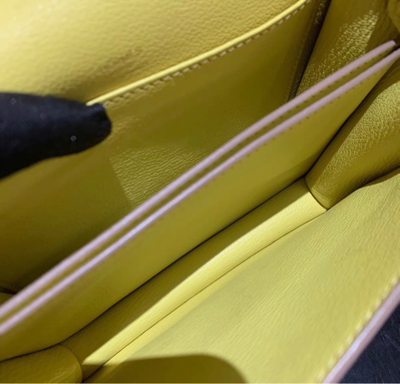 【99新 ✨ 全網最低價！】愛馬仕 豬鼻子19檸檬黃金扣 C刻-6