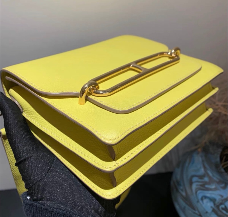 【99新 ✨ 全網最低價！】愛馬仕 豬鼻子19檸檬黃金扣 C刻-7