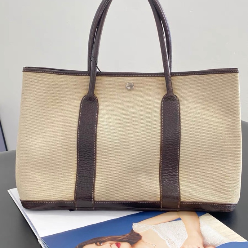 HERMES花園36帆布拼皮-8