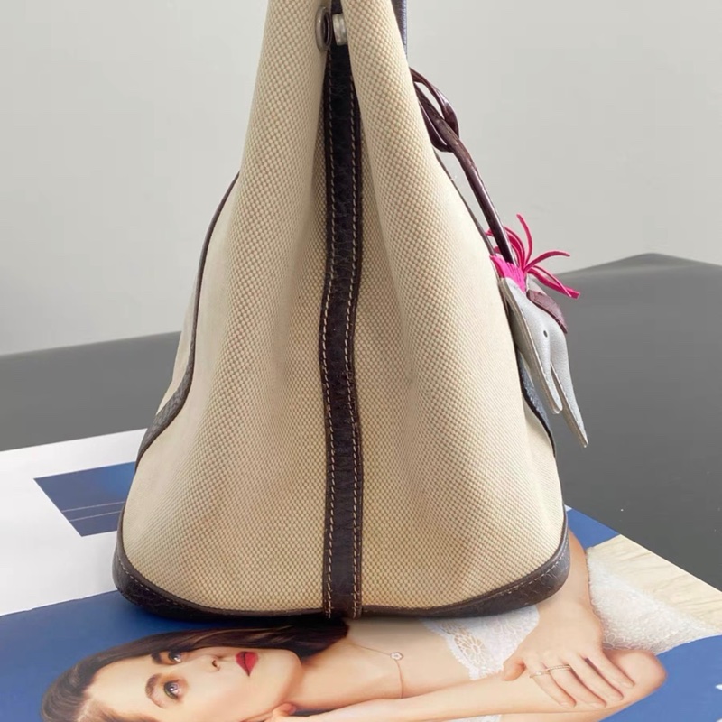 HERMES花園36帆布拼皮-10