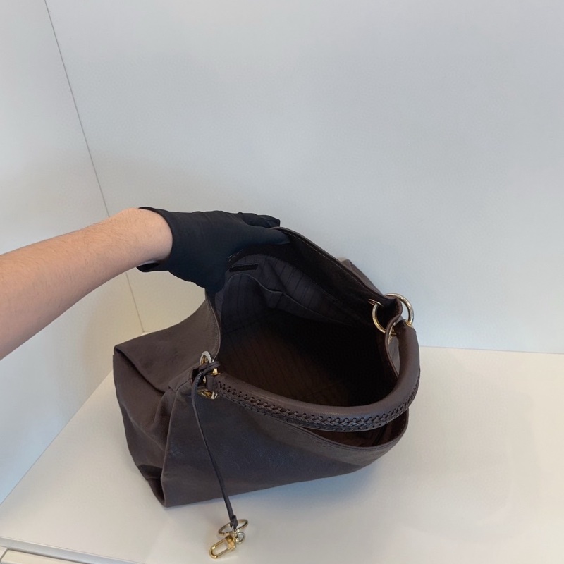 LV 巧克力深棕色全皮壓花Artsy包40*32*18  98新配件塵袋-2