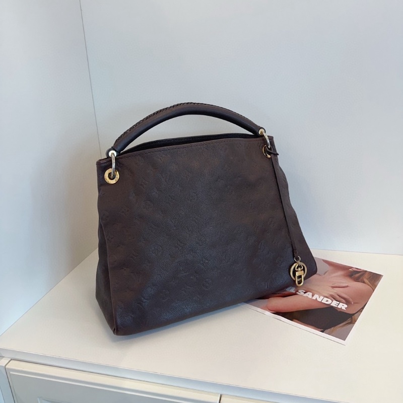 LV 巧克力深棕色全皮壓花Artsy包40*32*18  98新配件塵袋-3