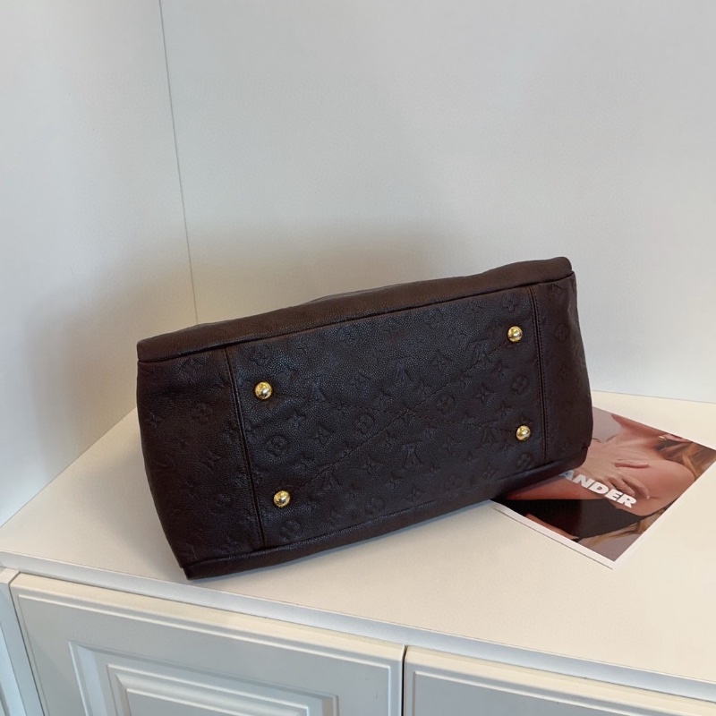 LV 巧克力深棕色全皮壓花Artsy包40*32*18  98新配件塵袋-4