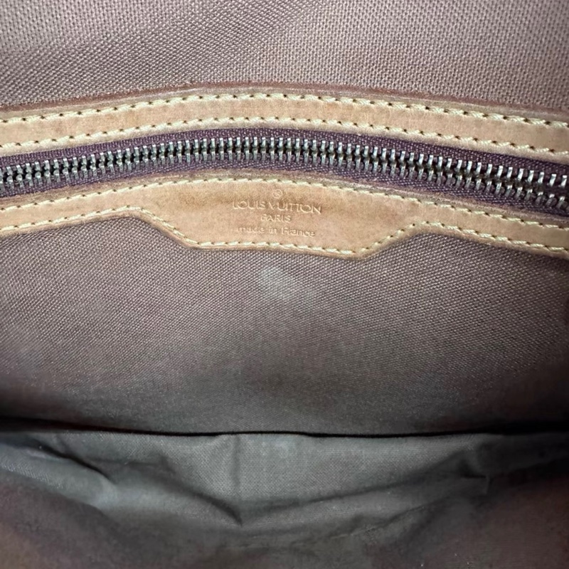 LV棕色老花單肩斜挎包-14