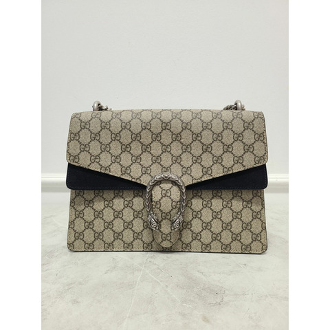 【包稅】GUCCI GG Supreme帆布Dionysus鏈條單肩包（中）