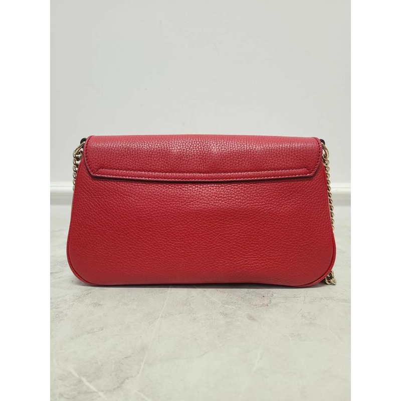 【包稅】GUCCI 紅色 Soho 流蘇皮革鏈條斜背包-5