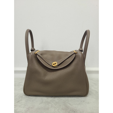 【包稅】HERMES 灰褐色金 Lindy 30 單肩包 U 印章