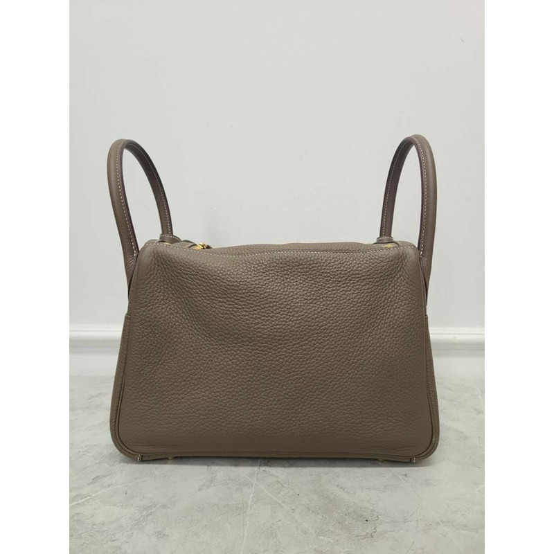 【包稅】HERMES 灰褐色金 Lindy 30 單肩包 U 印章-4