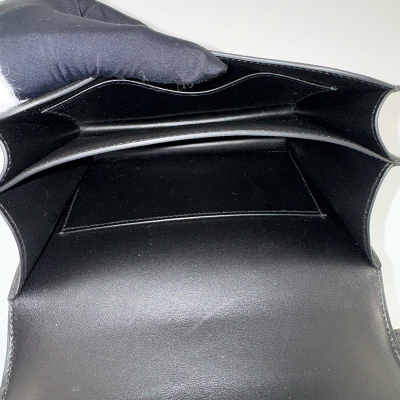 99新閑置品Hermes constance mini愛馬仕康康19 黑色金扣 Ep皮-15