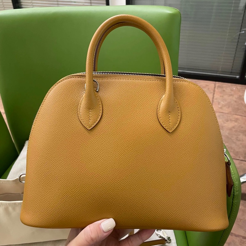 98新Hermes bolide25愛馬仕保齡包25 z刻芝麻色-6