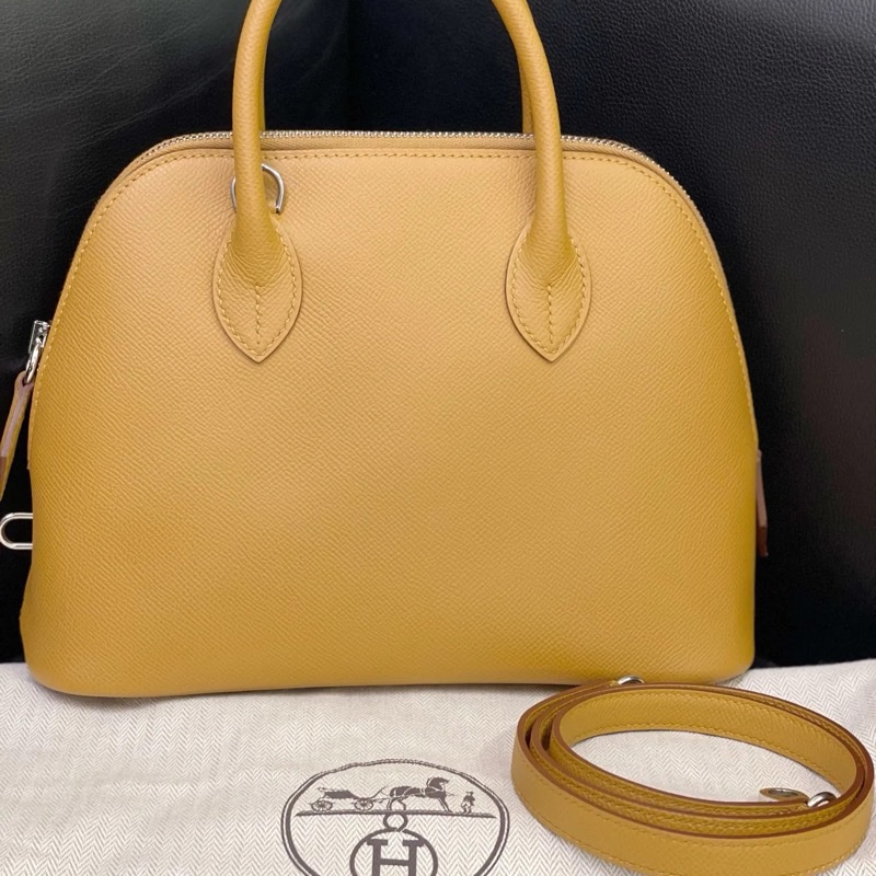 98新Hermes bolide25愛馬仕保齡包25 z刻芝麻色-10