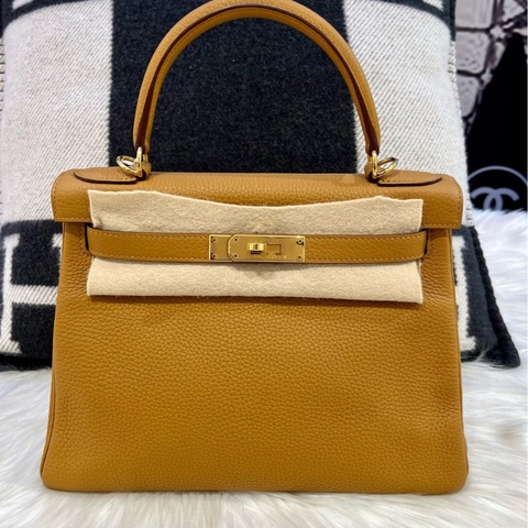 hermes 愛馬仕 Kelly28 芝麻色 金扣 togo Y 閒置