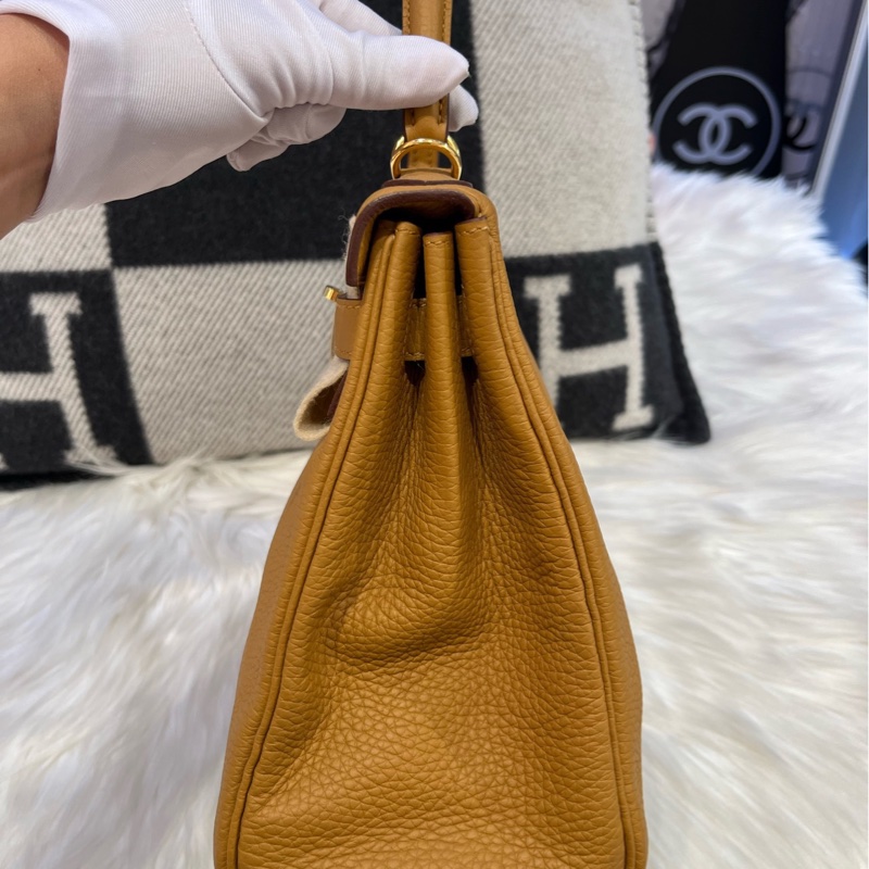 hermes 愛馬仕 Kelly28 芝麻色 金扣 togo Y 閒置-2