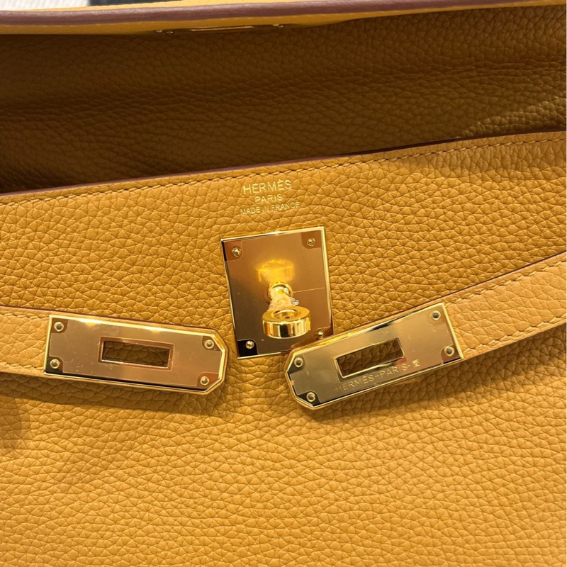 hermes 愛馬仕 Kelly28 芝麻色 金扣 togo Y 閒置-6