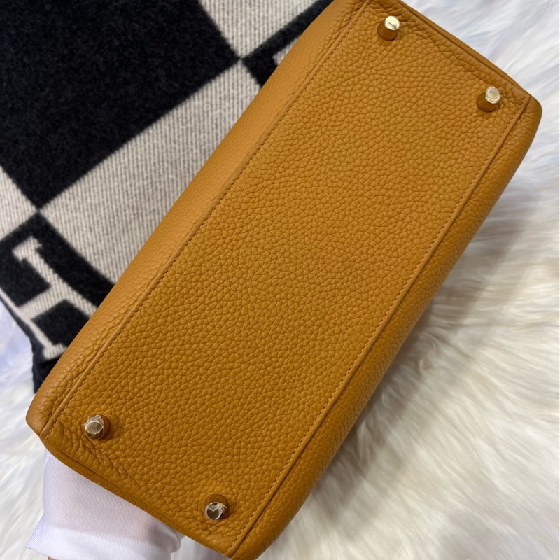 hermes 愛馬仕 Kelly28 芝麻色 金扣 togo Y 閒置-8