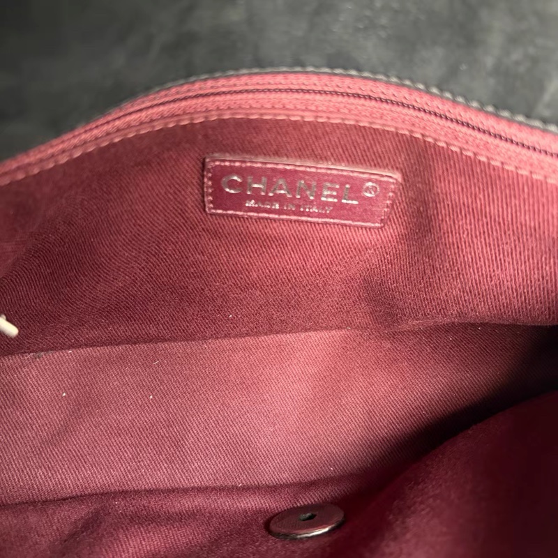 Chanel · 稀有華夫格黑銀牛皮翻蓋鏈條包 全配-8