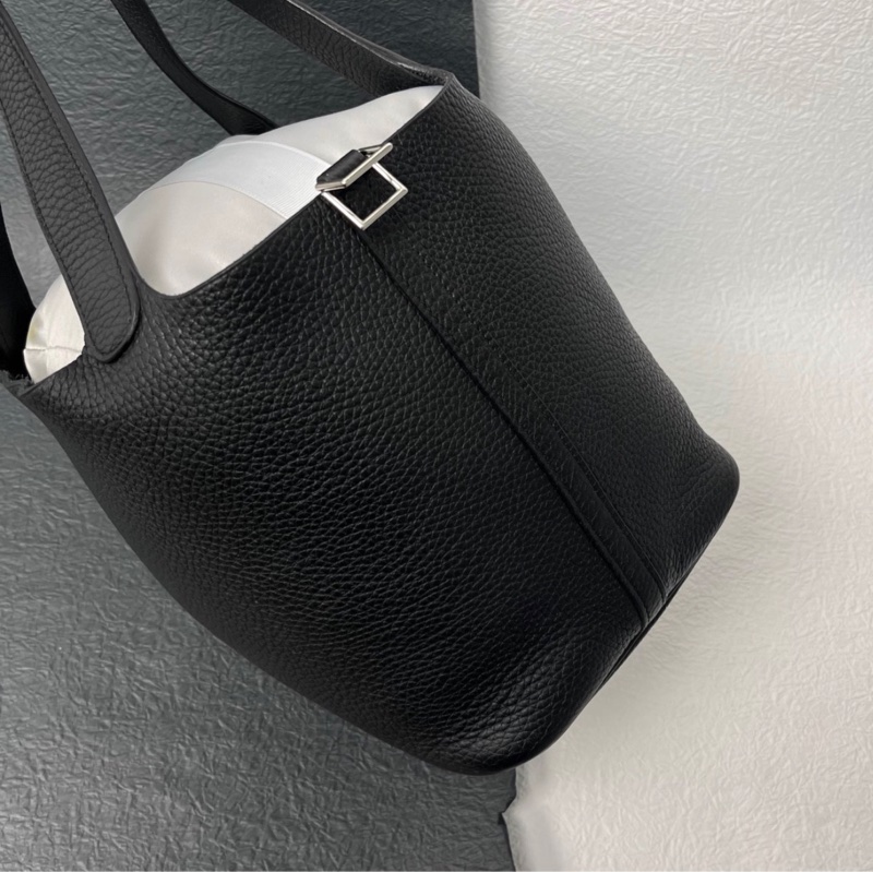 【96%新 ✨ 全網最低價！】Hermes 愛馬仕 Picotin 22菜籃子/水桶 黑色 C刻-3