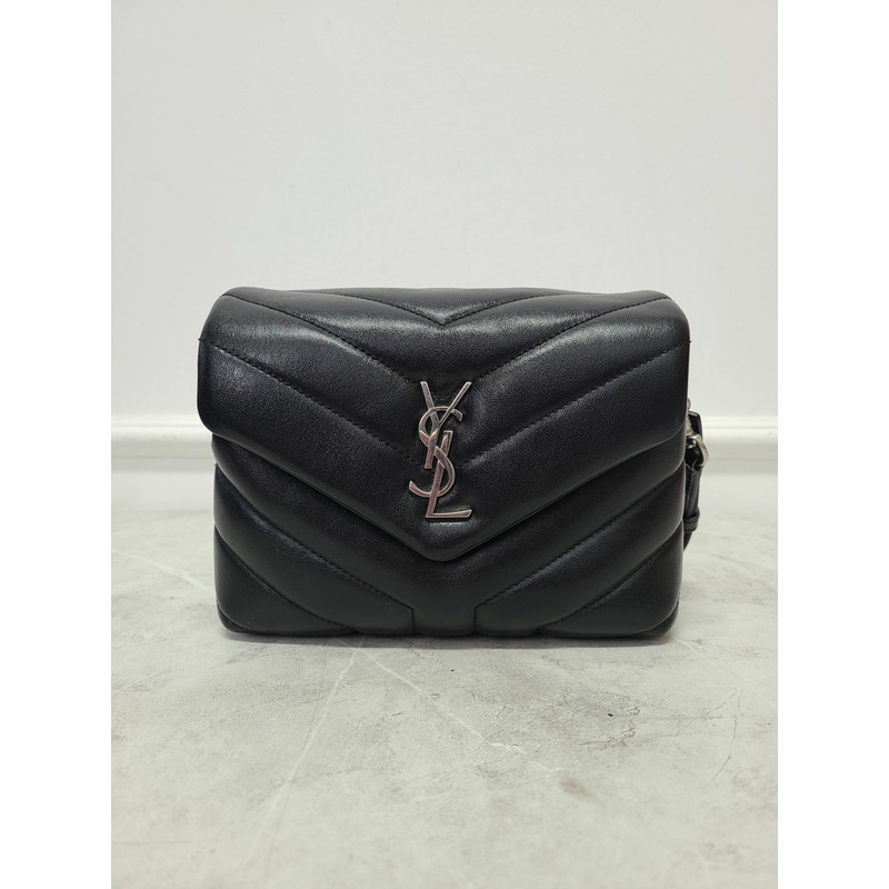 【包稅】SAINT LAURENT 黑色銀色 YSL Matelassé Loulou 玩具包-0