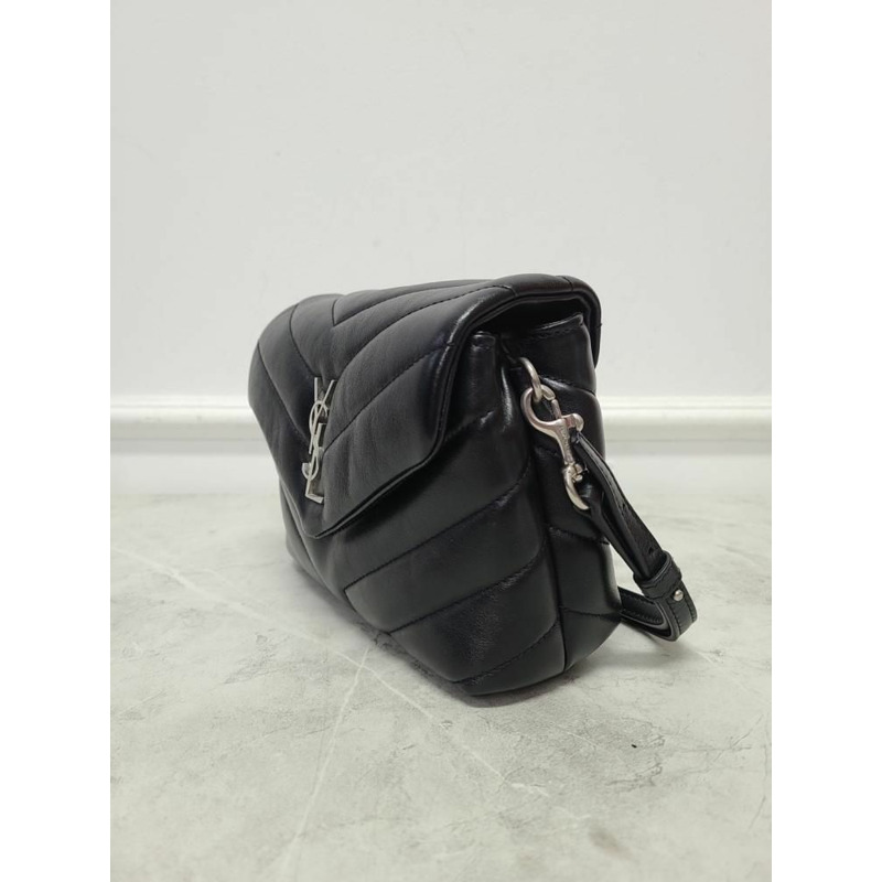 【包稅】SAINT LAURENT 黑色銀色 YSL Matelassé Loulou 玩具包-2