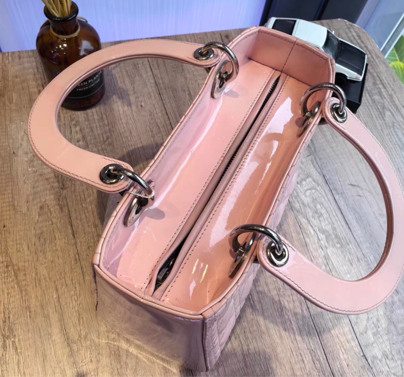 【95%新✨全網最便宜】Dior 迪奥 Lady Dior 戴妃 漆皮五格羊 粉色-2