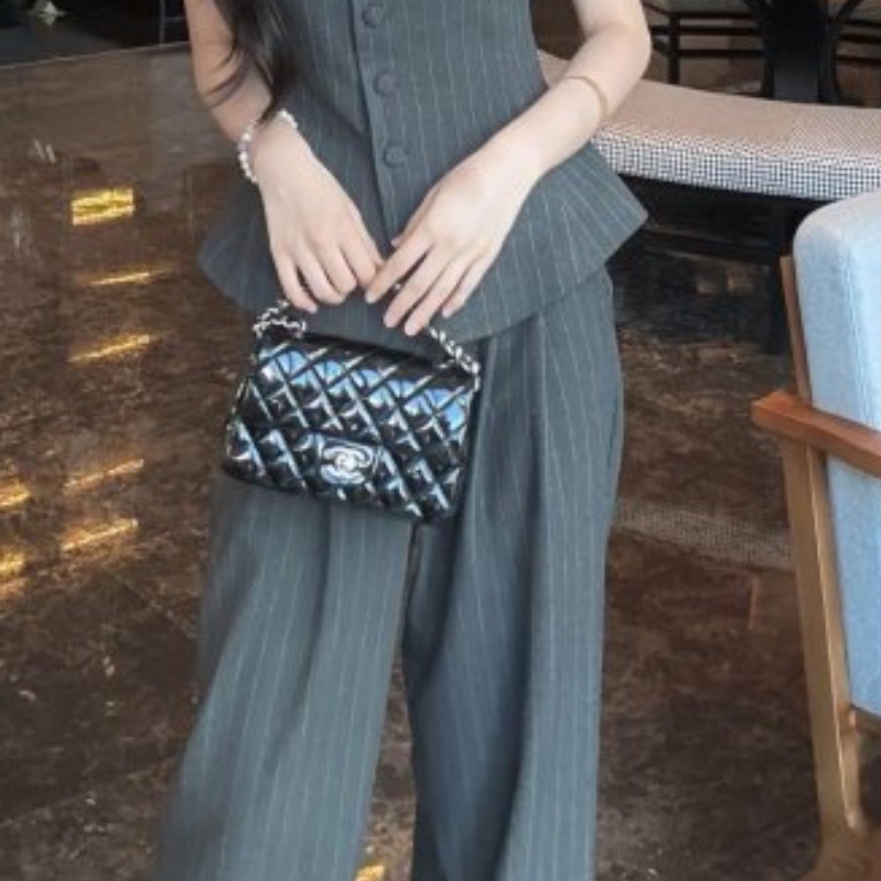 CHANEL 黑色漆皮 涼皮 雙蓋 皮穿練 coco 25cm 肩背包 側背包 斜背包 #割愛收藏46800 vintage 85新  正常使用痕跡  這個專櫃現在現在同系列新款要40萬 🛫-0