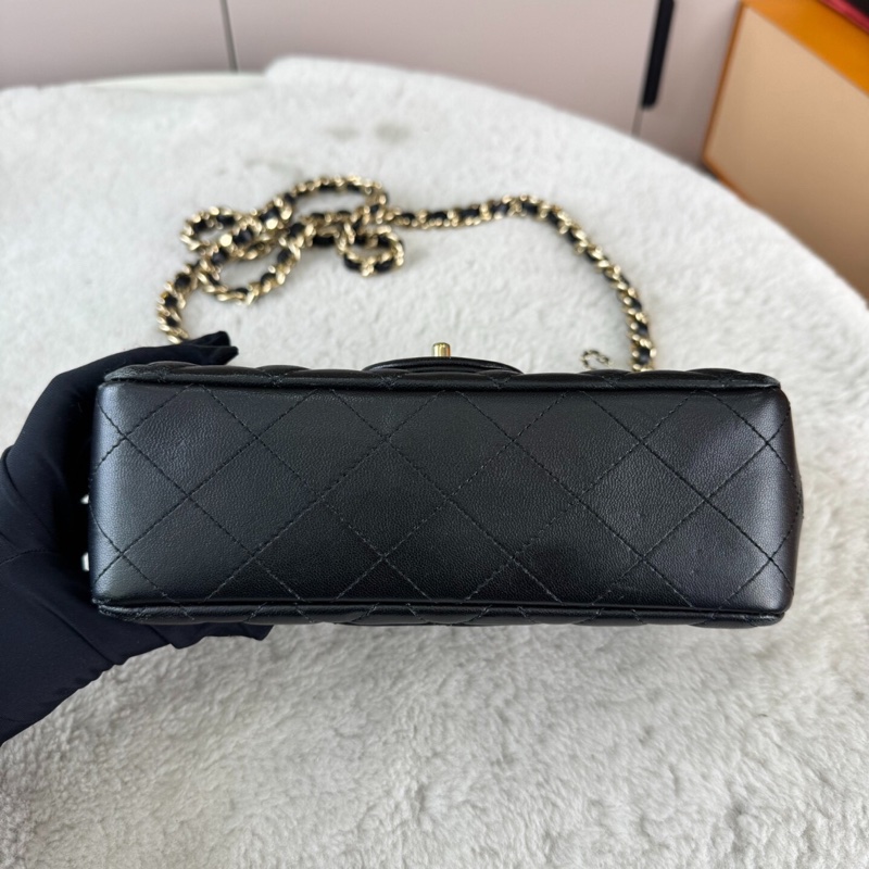 【95%新✨情人節限定👩‍❤️‍💋‍👨全網最優惠】Chanel 黑色小羊皮迷你Coco-charms 長方形翻蓋包-4