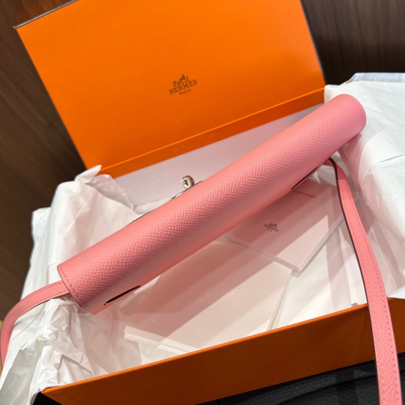 🌈Hermes💗Kelly to go💗1Q奶昔粉銀扣🌈全新閑置🌟Epsom皮🌟愛馬仕🌟-2