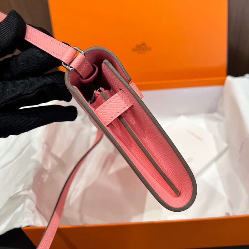 🌈Hermes💗Kelly to go💗1Q奶昔粉銀扣🌈全新閑置🌟Epsom皮🌟愛馬仕🌟-3