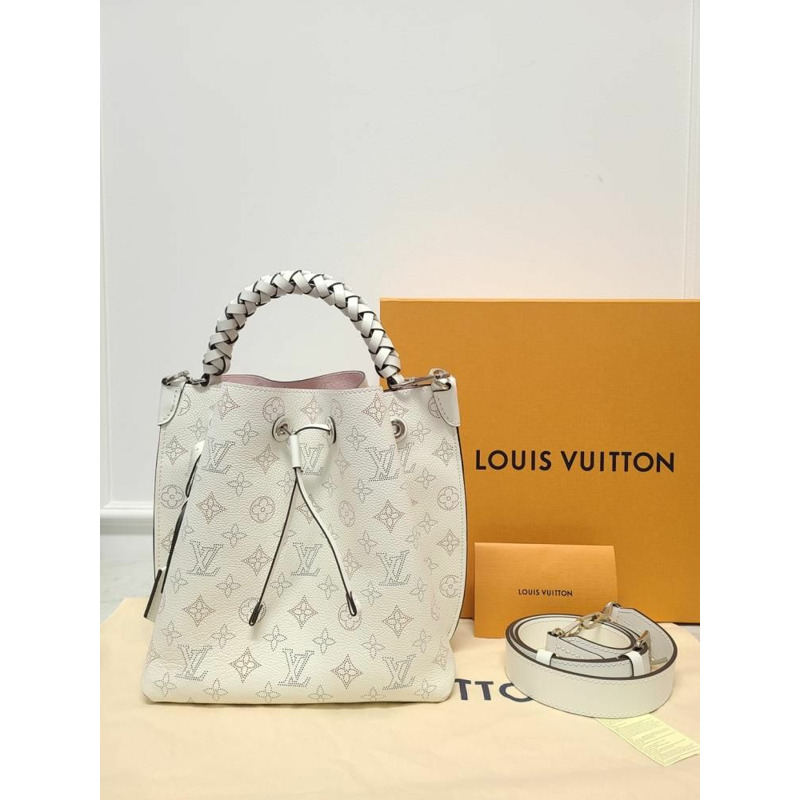 【包稅】LOUIS VUITTON 白色 Monogram Mahina Muria 單肩包-6