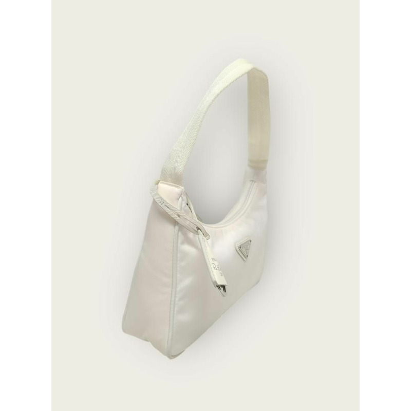 【包稅】PRADA 白色復刻版 2000 尼龍迷你肩背包-2