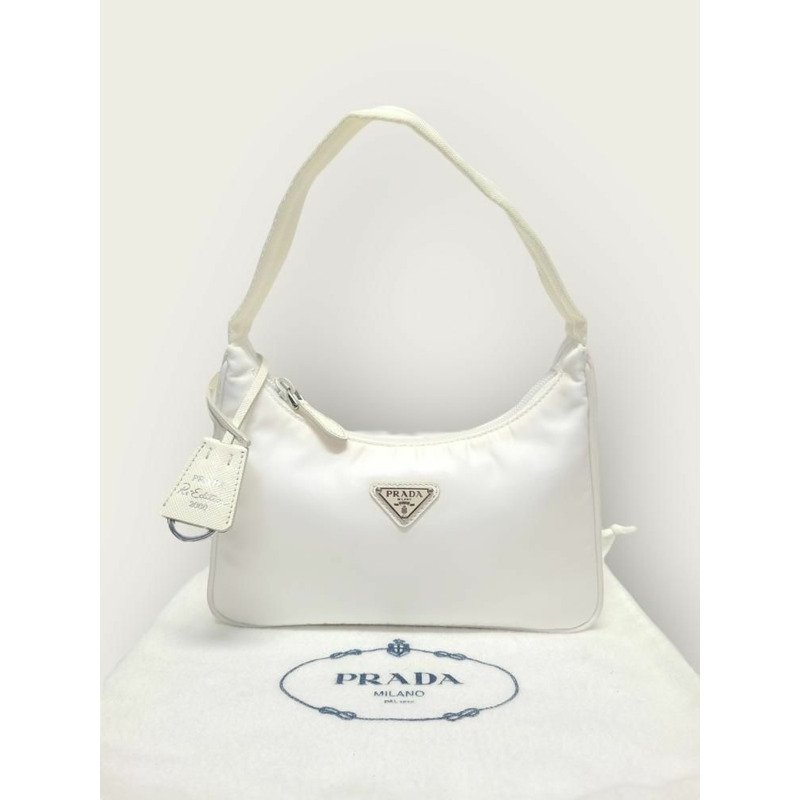 【包稅】PRADA 白色復刻版 2000 尼龍迷你肩背包-7