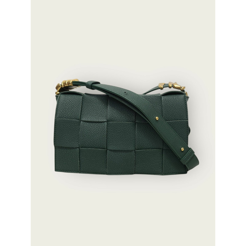 【包稅】BOTTEGA VENETA 雨樹綠金夾子磁帶包-0