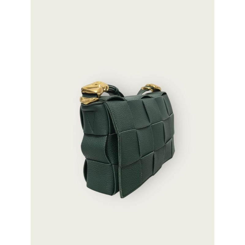 【包稅】BOTTEGA VENETA 雨樹綠金夾子磁帶包-2