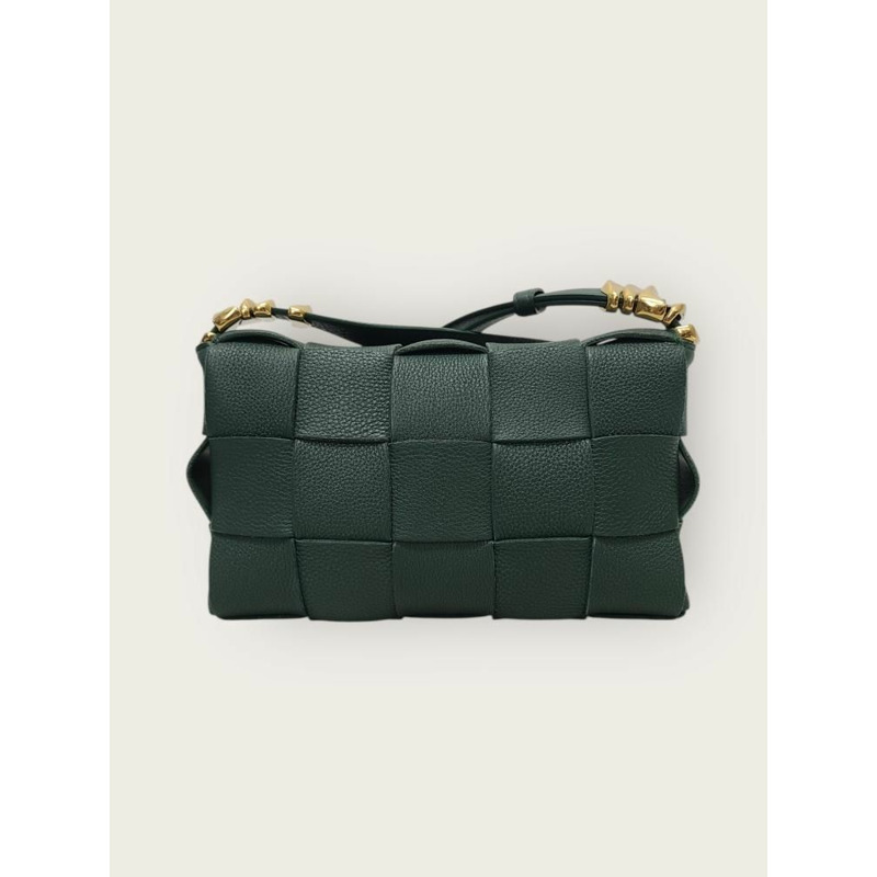 【包稅】BOTTEGA VENETA 雨樹綠金夾子磁帶包-4
