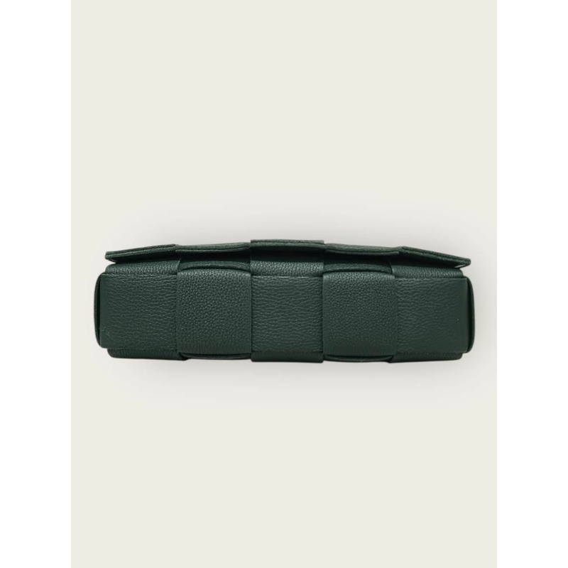 【包稅】BOTTEGA VENETA 雨樹綠金夾子磁帶包-5