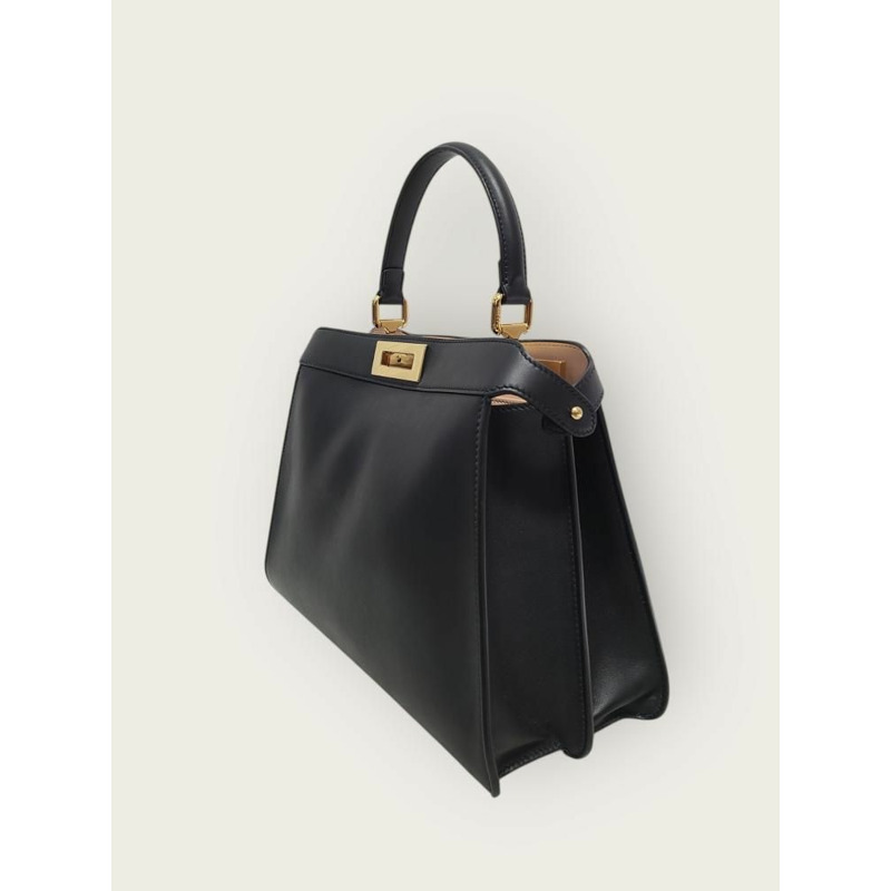 【包稅】FENDI Rose Black Calped Leather Peekaboo ISeeU Medium-1